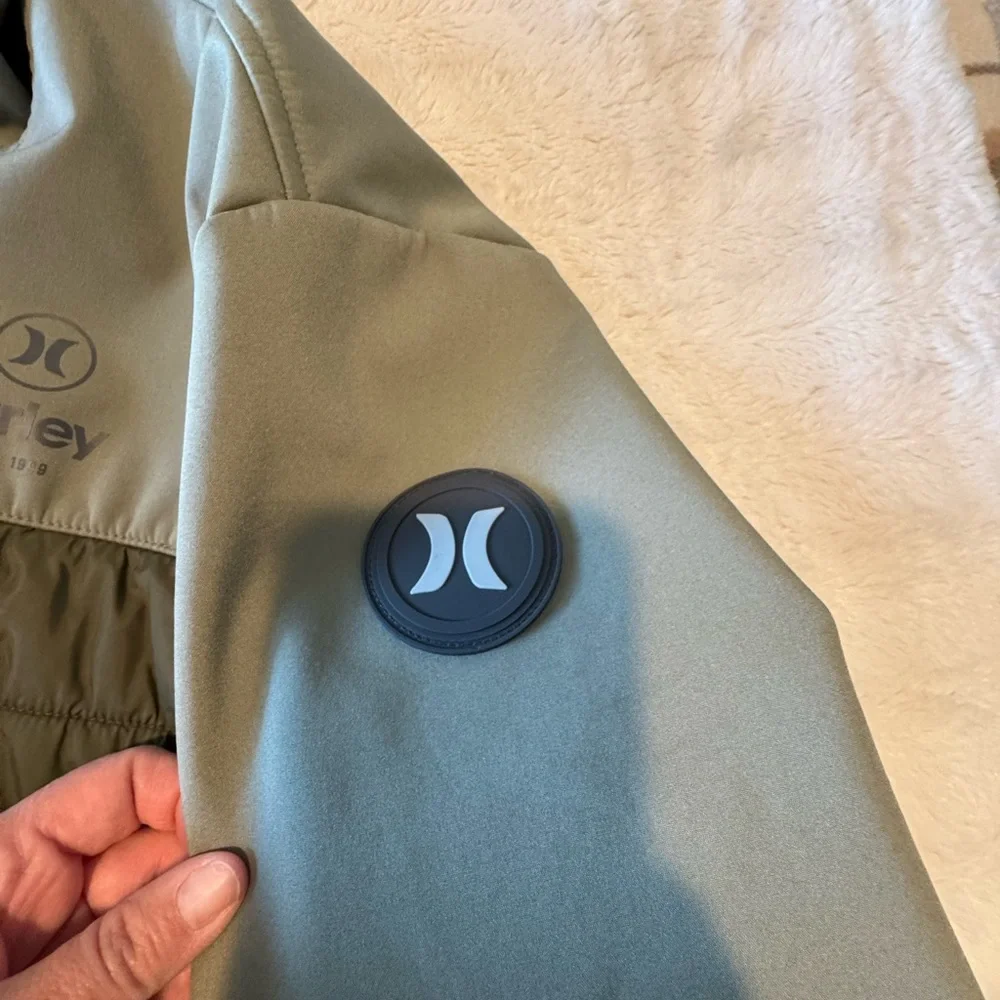 Hurley Men's Softshell Quilted Puffer Jacket Hooded Windbreaker - Picture 7 of 10